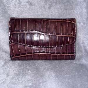 Myra Bag Brown Crocodile Pattern Wallet